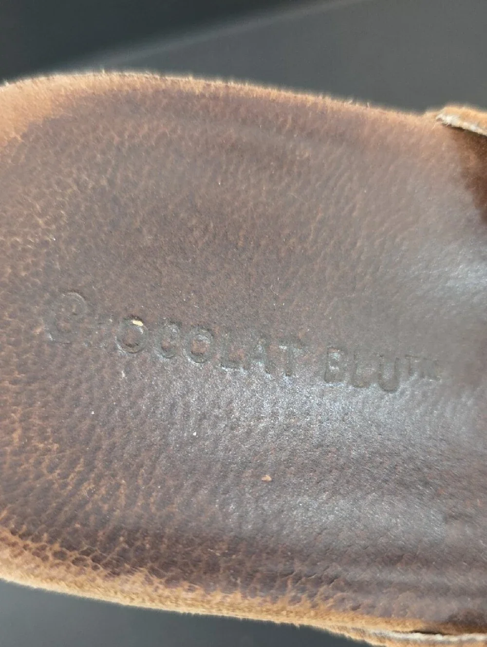 Chocolat Blu Mysti Tan Suede  Crisscross Wedge Slides Size 8